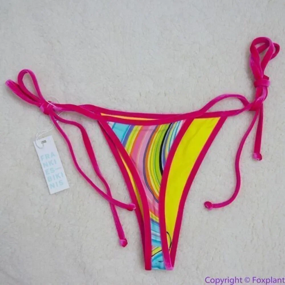 NEW Frankie’s Bikini’s rainbow swirl hazel bikini‎ bottom, L